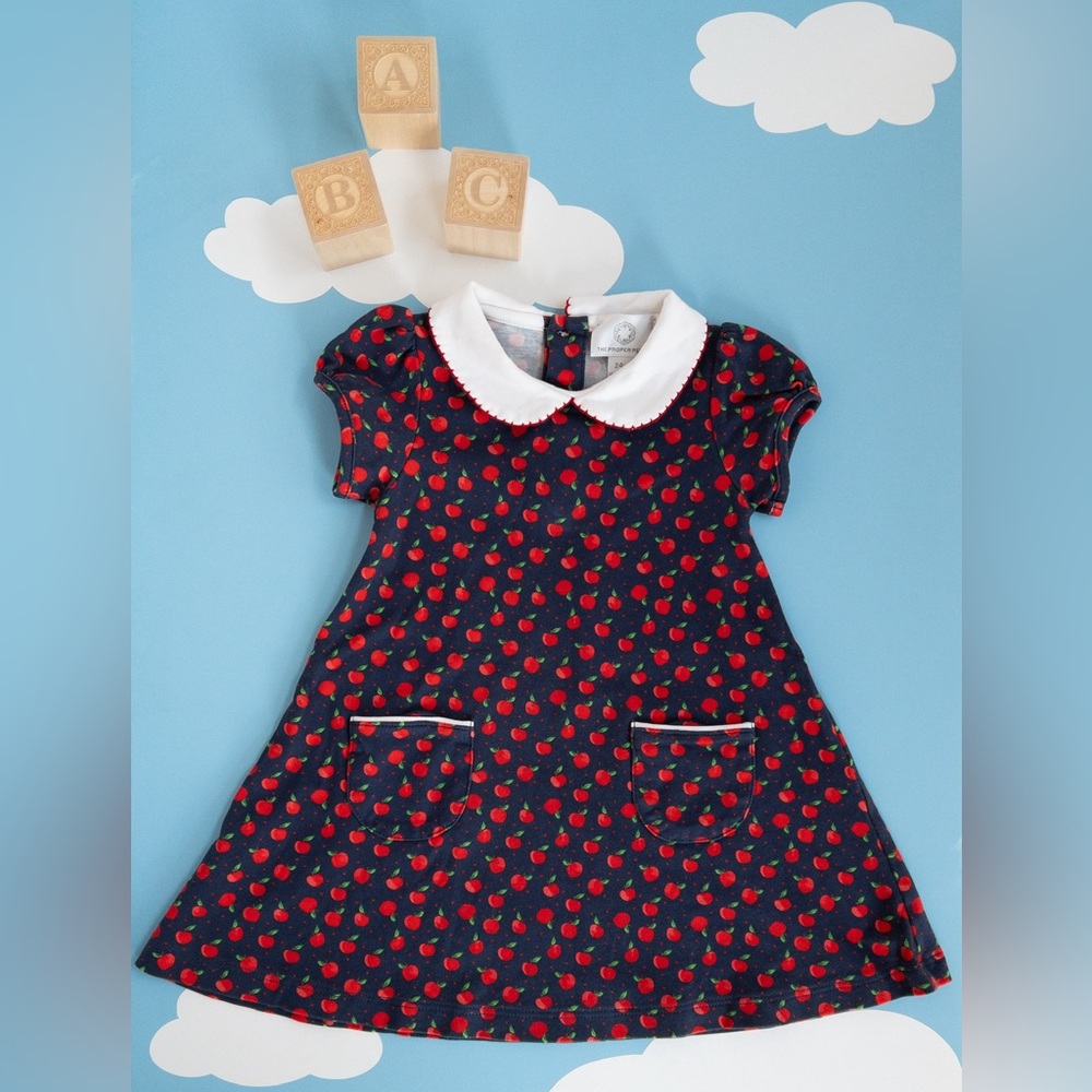 Proper Peony Girls Apple Dress with Pockets